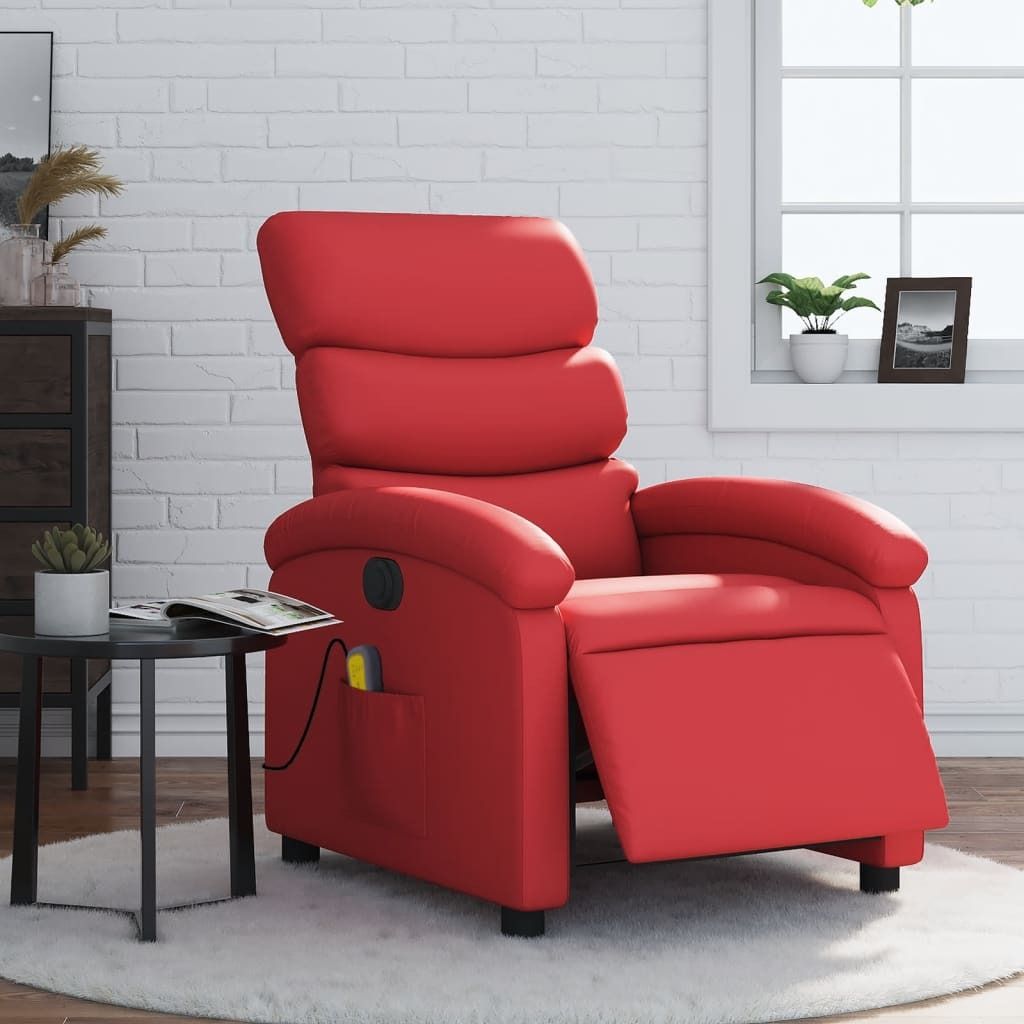 Maison Exclusive - Massagesessel Elektrisch Rot Kunstleder
