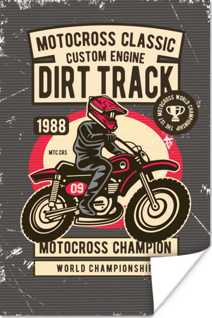 MuchoWow Poster Motorrad - Retro - Zitat 80x120 cm - Papierdruck