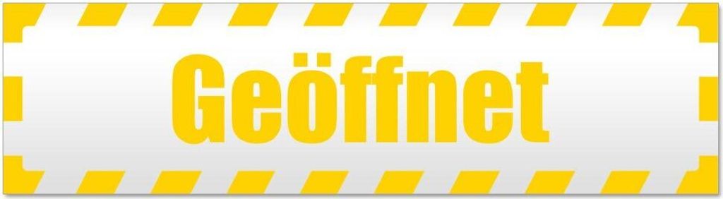 Kiwistar Geöffnet gestreift Magnetschild Schild magnetisch - 30cm Gelb - Magnetfolie für Auto PKW Kfz