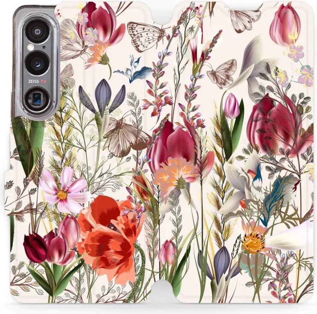 Handyhülle mit klappe für Sony Xperia 1 VI, Mobiwear Book, Blumenstrauß