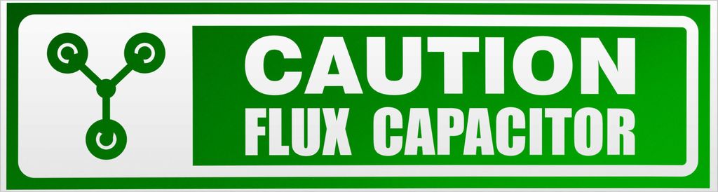 Kiwistar Flux Capacitor Caution invertiert Magnetschild Schild magnetisch - 30cm Grün - reflektierend - Magnetfolie für Auto PKW Kfz