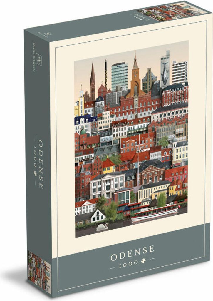 Puzzle Martin Schwartz Odense, puzzle de ville Danemark, 50 Image du produit 