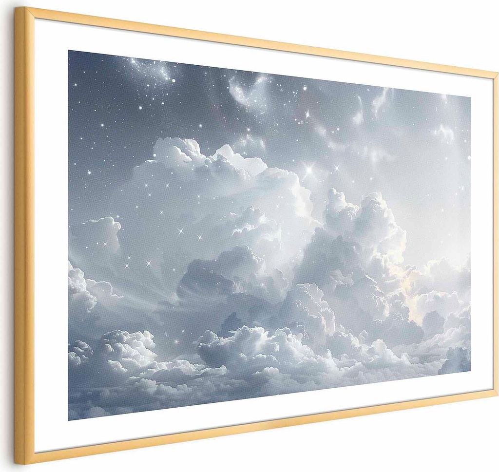Posterpapier Poster - Astral Calm: Stars Scattered Over Delicate Clouds 42x29.7 cm Muster b-H-10060-ao-a