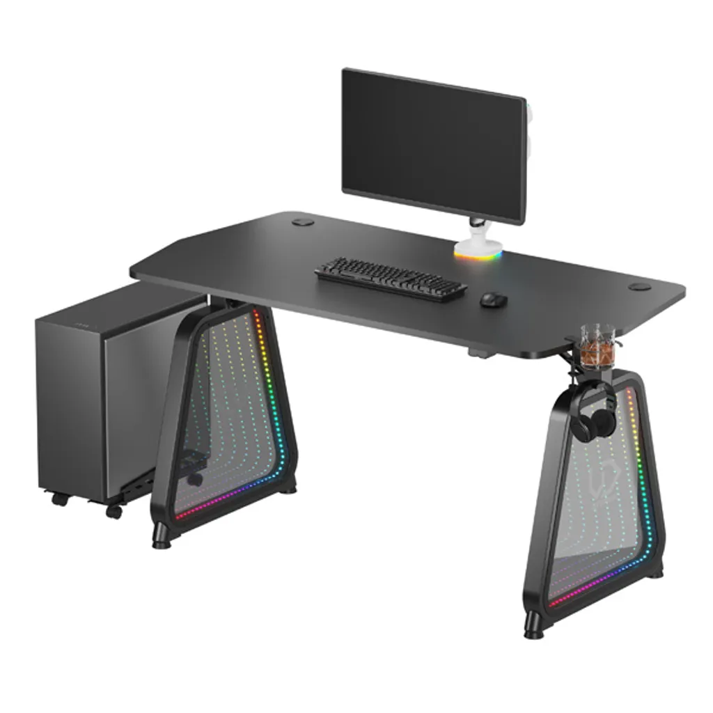 Table de Jeu Ergonomique ULTRADESK BOOSTER 136cm Noir pour Gamer