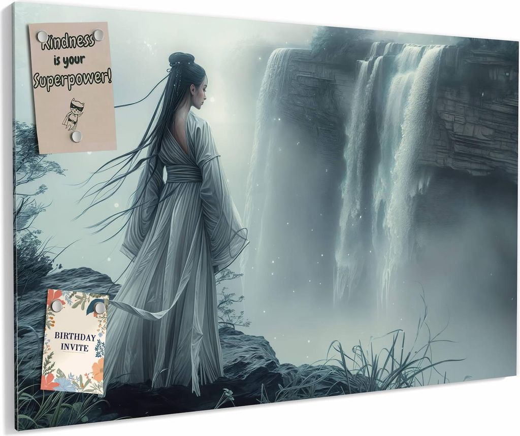 Magnettafel 60x40cm magnetisch & beschreibbar Metall-Board - Frau Am Wasserfall