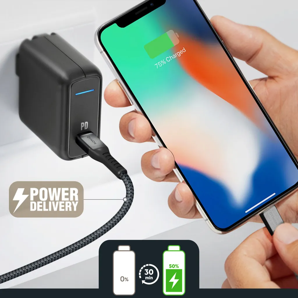 Câble USB-C Lightning 1.5m Nomad en Polyamide pour charge iPhone de bureau - 4