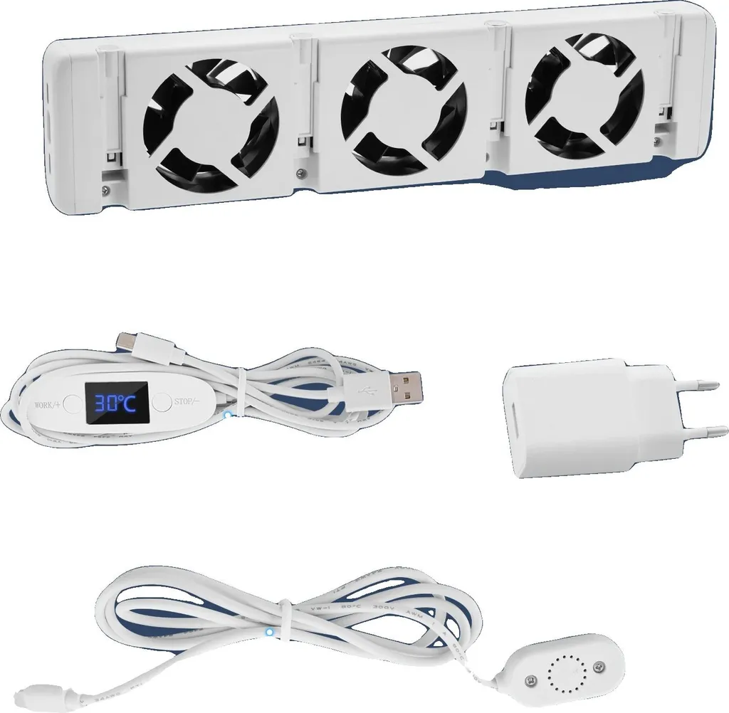 Ventilateur de radiateur blanc avec thermostat intelligent connecté