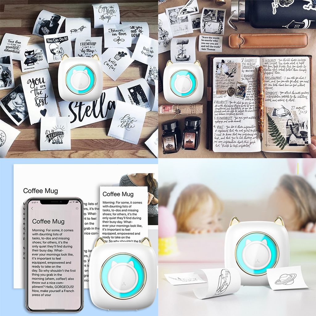 Mini kapesní tiskárna, termotiskárna, BT nálepka s 6 rolemi Obrázek produktu 10