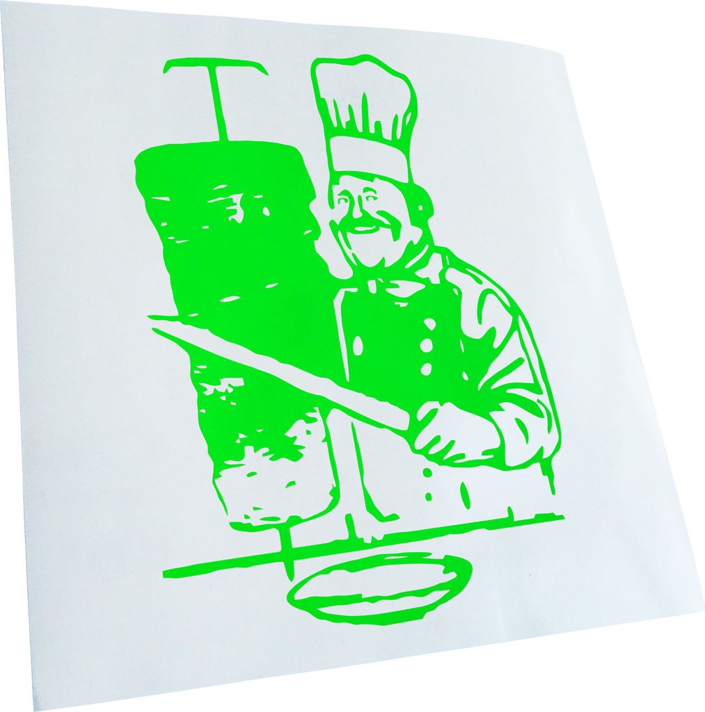 Kiwistar - Autoaufkleber - Döner Kebab Imbiss - Neongrün - 60x43cm - Aufkleber für Auto, Laptop, Fahrrad, LKW, Motorrad mehrfarbig JDM Decal Racing