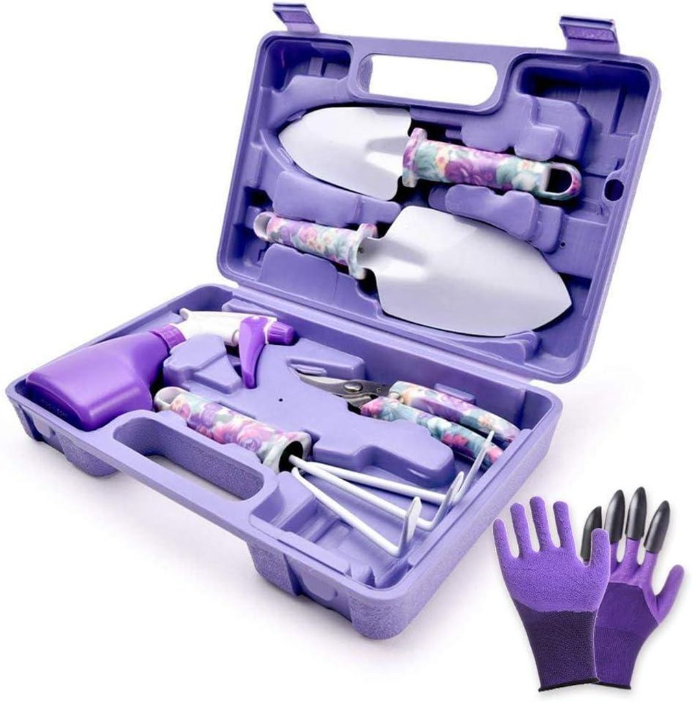 Elegantes Garten-Set für Damen: Handschuhe, Schaufel, Schere + Werkzeug, für Anfänger/Experten.