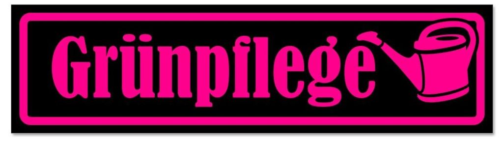 Kiwistar - Autoaufkleber - Pink - Schwarz - 45 x 12 cm - Grünpflege mit Gießkannen - Hinweis Aufkleber Sticker für Auto, Kfz, Fahrrad, PKW, LKW