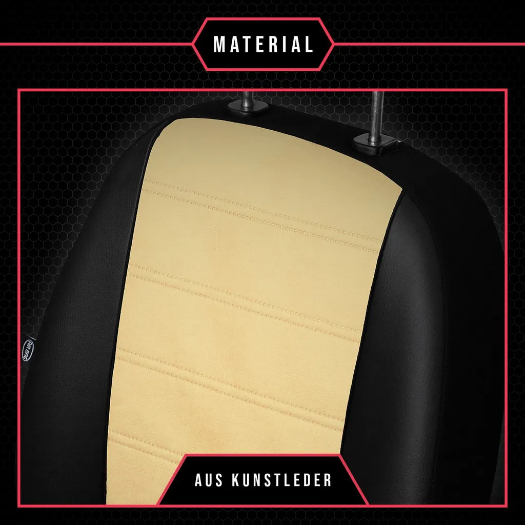 Fodere Auto Universali Beige per VW New Beetle - Design Ergonomico Set - 5