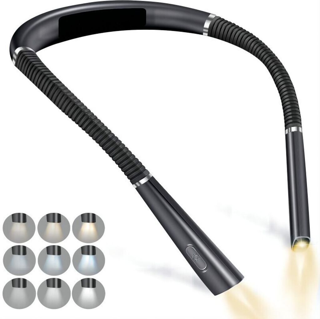 LED Leselampe Hals-Leseleuchte,Buchleuchte zum Lesen,3 Farben,6 Helligkeitsstufen