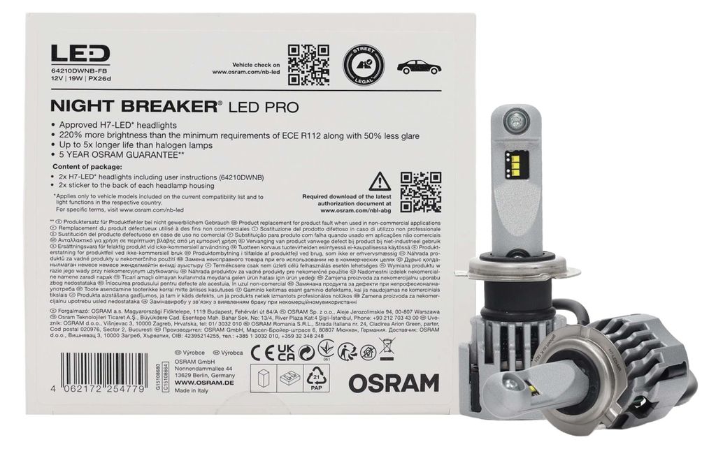 OSRAM H7 NIGHT BREAKER LED +220% StVZO-Konf. Werkstatt Produktbild 