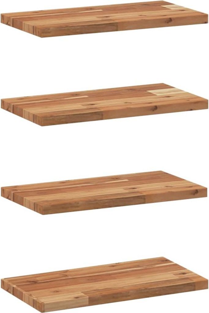 vidaXL Schweberegale 4 Stk. 40x20x2 cm Massivholz Akazie Ölbehandelt
