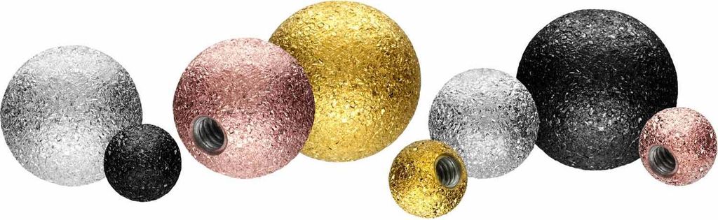 Chirurgenstahl Schraubkugel DIAMANTOPTIK Schwarz Gewinde: 1,2mm | Kugelgröße: 3mm
