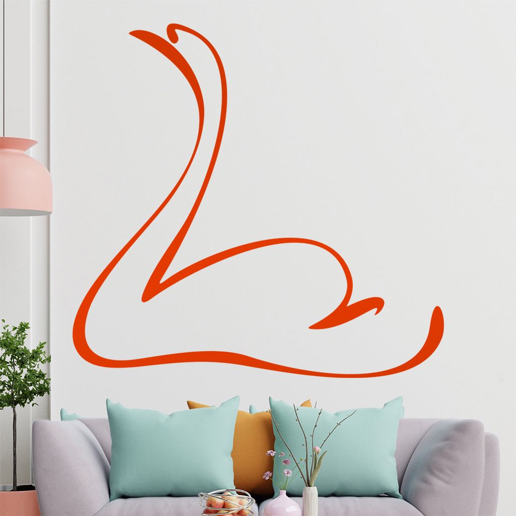 Schwan Linien Wandtattoo in 6 Größen - Wandaufkleber Wall Sticker - Dekoration, Küche, Wohnzimmer, Schlafzimmer, Badezimmer