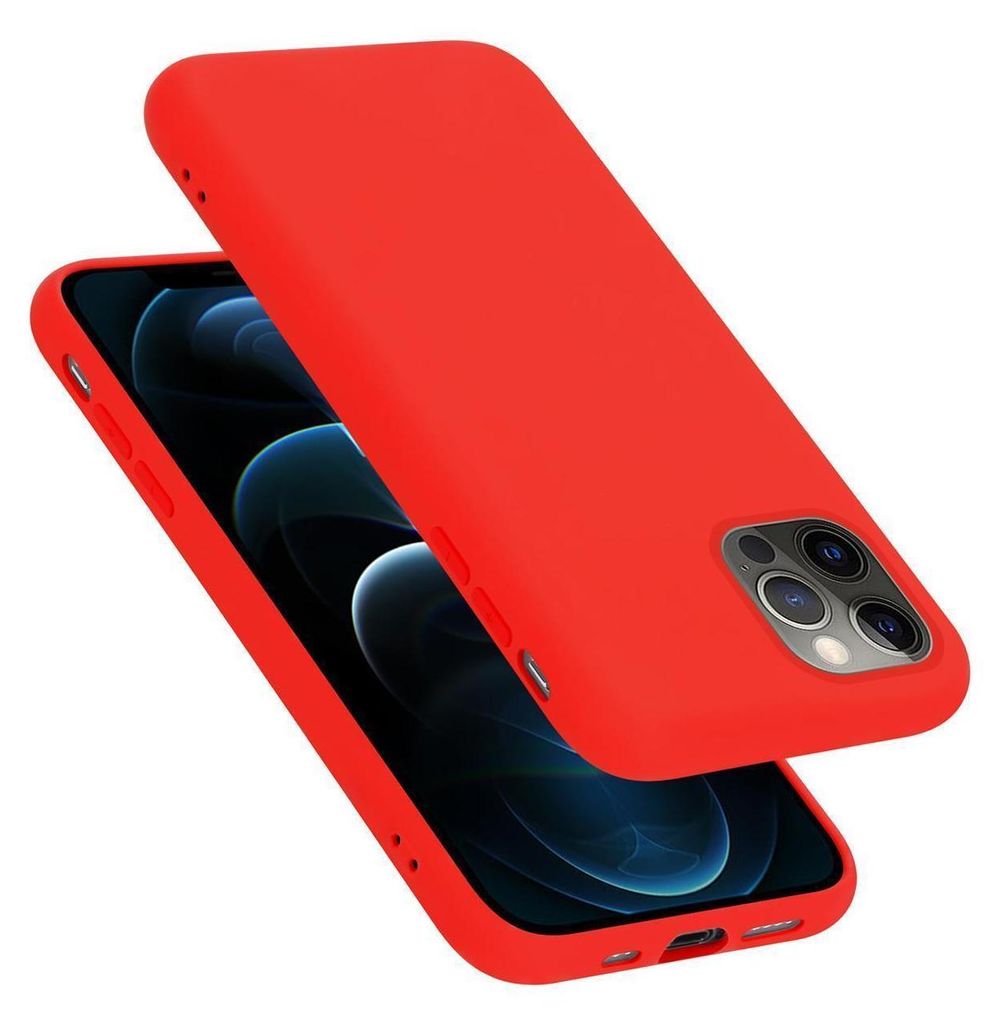 A red phone case is shown on a white background.