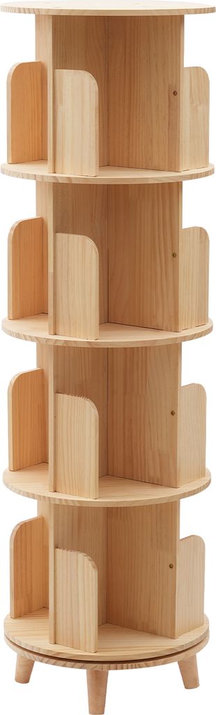 Bücherregale 4-stufig 360° drehbar Standregal Holz Produktbild 4