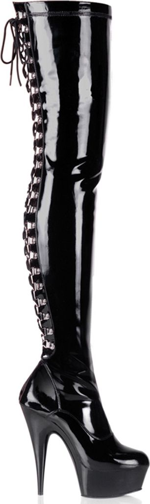 DELIGHT-3063 Damen Boots von Pleaser, Schwarz Glanz , EU 43, US 13