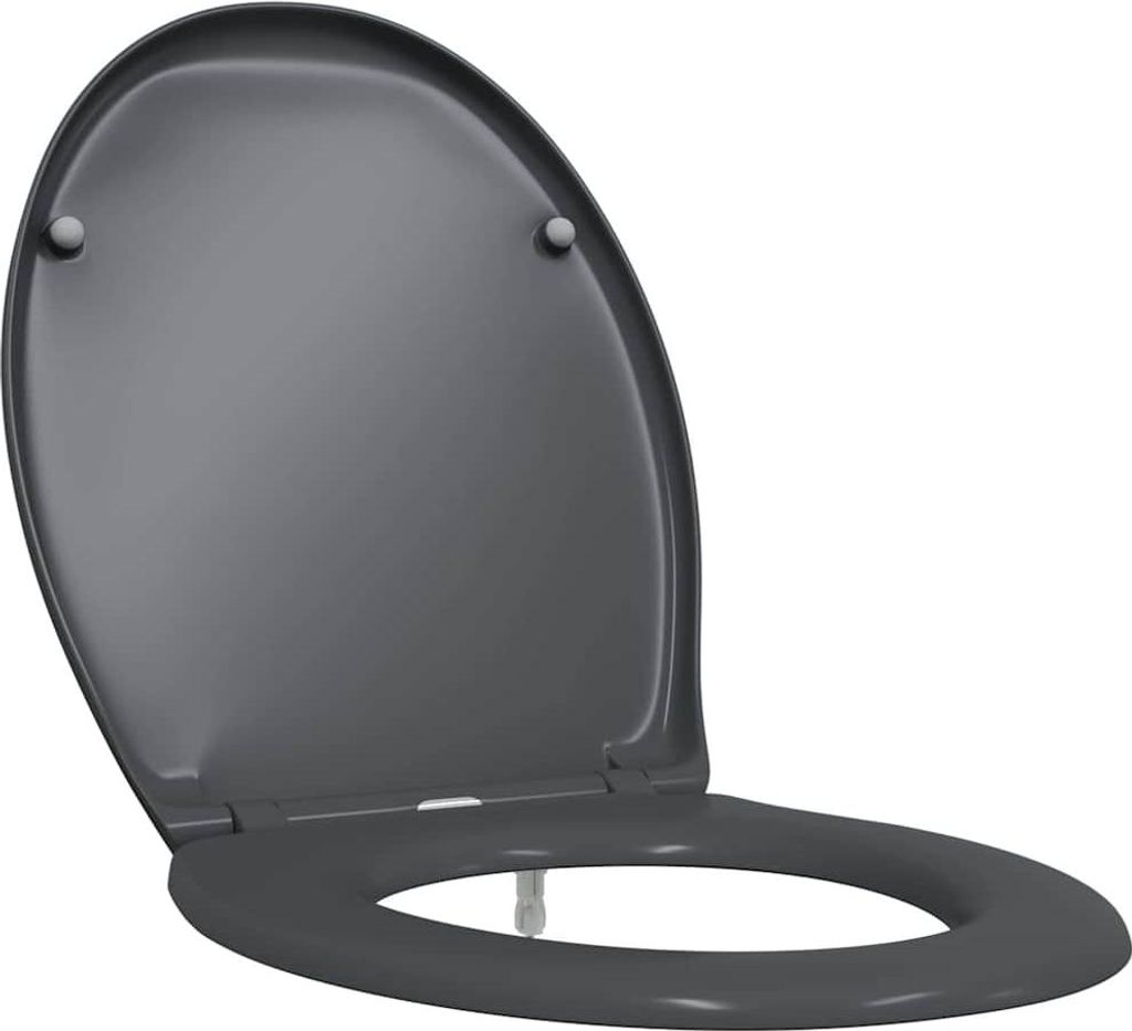 vidaXL Toilettensitz Anthrazit 47 x 37 x 4 cm Duroplast