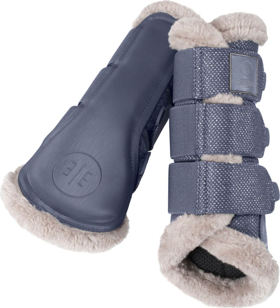 Eskadron ESSENCE Gamaschen " GLITTER MESH FAUXFUR " Größe - XL Farbe - dove blue