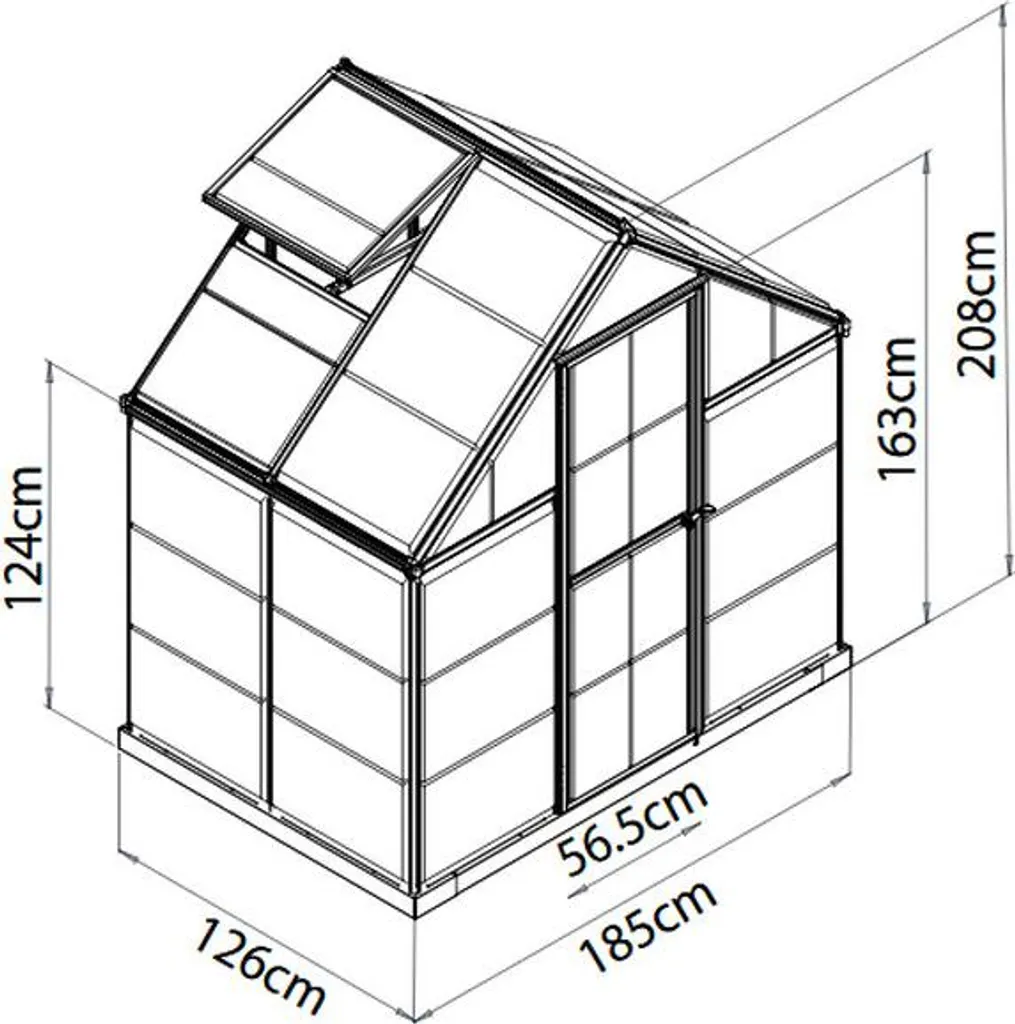 Serre Harmony 2.3m² Argent Palram 701634 en polycarbonate rigide