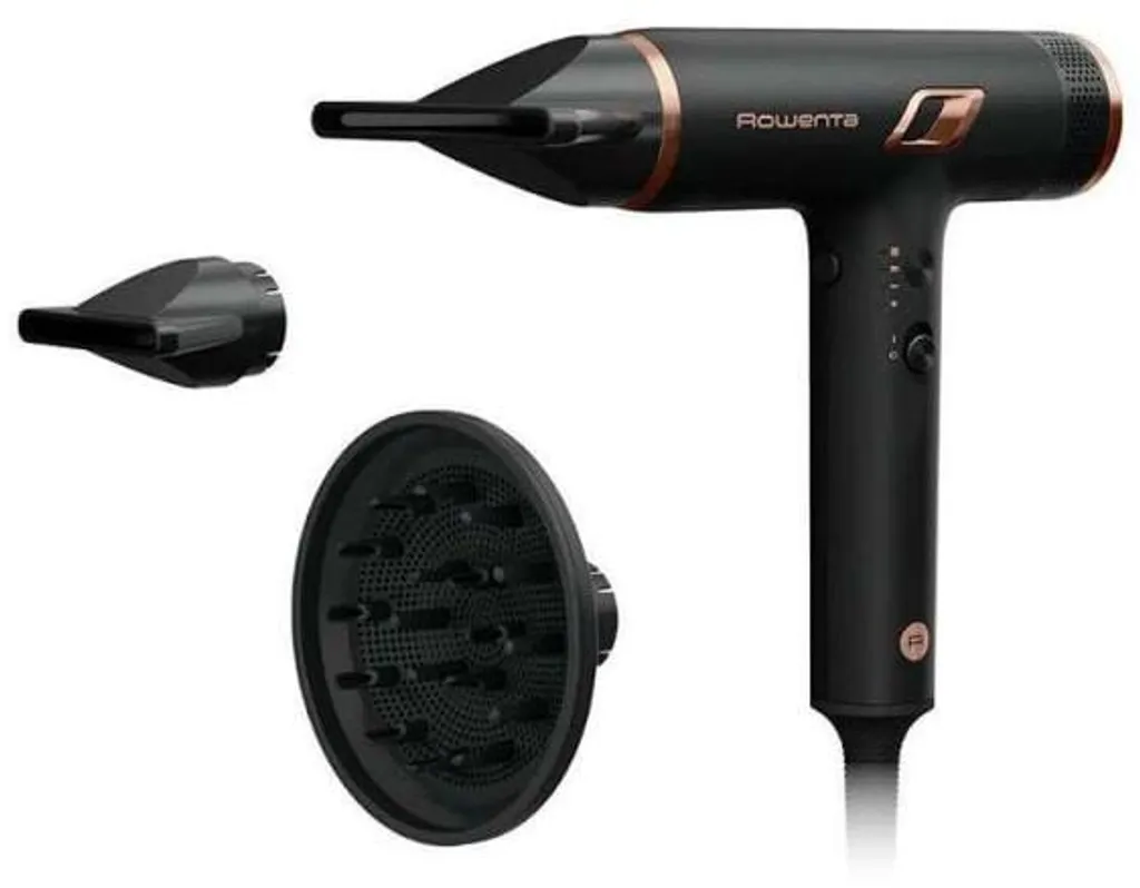 Sèche-cheveux Compact Rowenta HY8310 Noir et Or avec Concentrateur Air