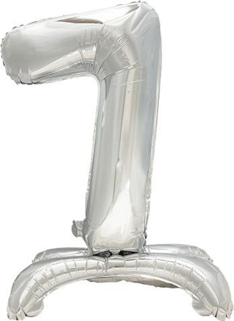 24 Folienluftballon 73 cm silber "7" stehend