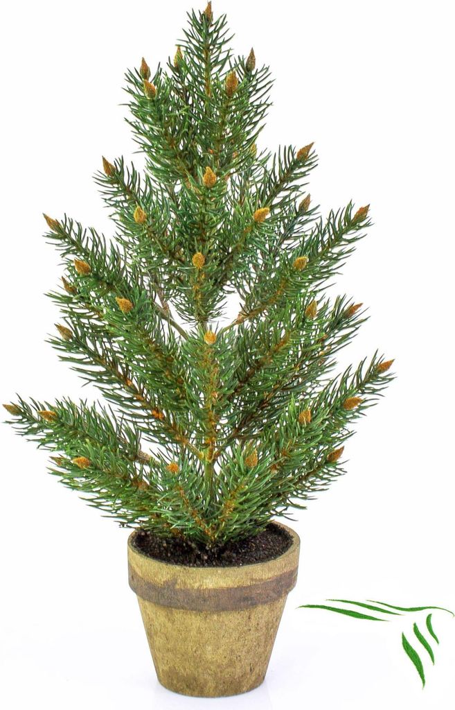 artplants.de Künstliche Sitka Fichte, getopft, 40cm - Künstlicher Weihnachtsbaum - Mini Tannenbaum