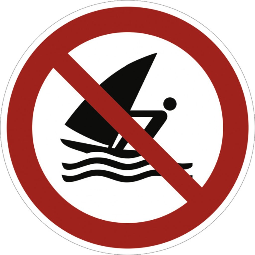 Dreifke Alu-Schild "Windsurfen verboten", Ø40cm, 1 Stück, Verbotszeichen (P0...