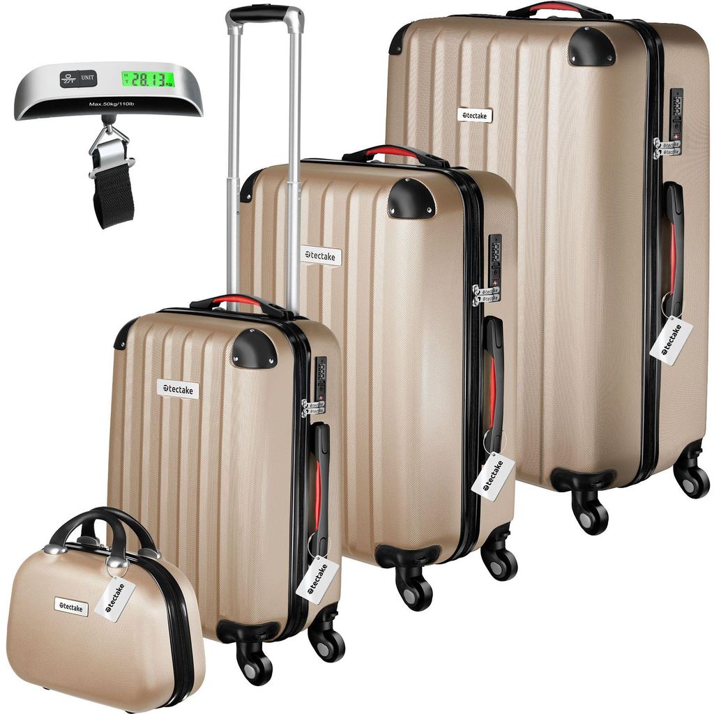 tectake® Hartschalenkoffer-Set Cleo 4-teilig, 3 Trolleys, 1 Produktbild 
