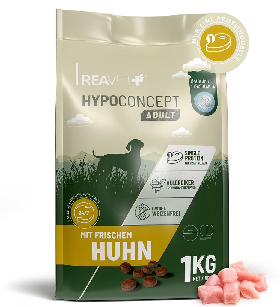 REAVET HYPOCONCEPT Hundetrockenfutter Huhn 1kg – Produktbild 