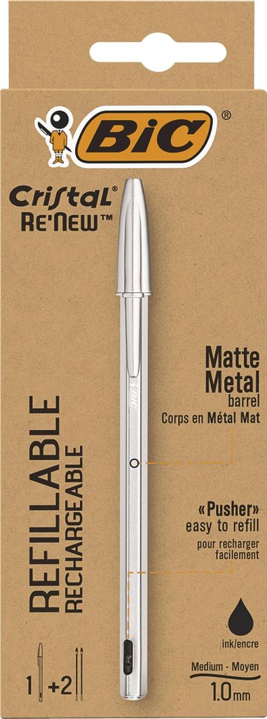 BIC Kugelschreiber Cristal RE'NEW schwarz