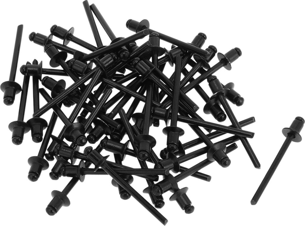 Offene Enden Großkopf Blindnieten Schwarz 50 Stück 4,8 mm Griffdurchmesser 6 mm Grifflänge 9,5 mm Flanschdurchmesser Aluminiumlegierung Eisen