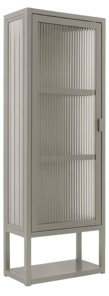 osoltus Wandschrank Riffelglas Stahl Regal cube Warm Grey Produktbild 