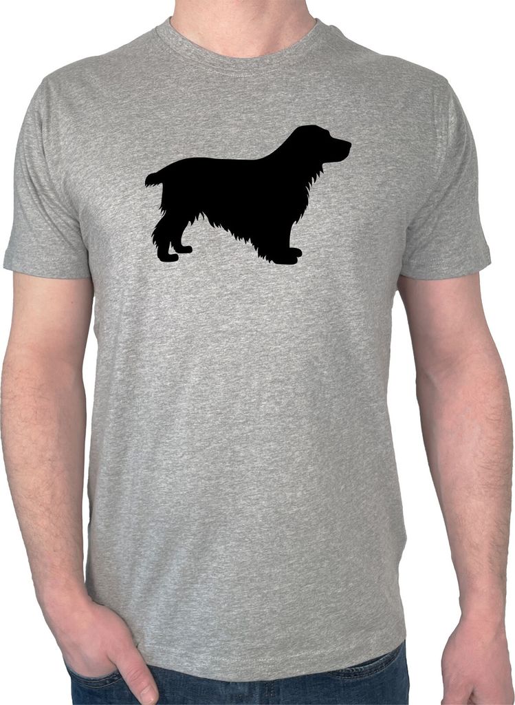Huuraa Herren T-Shirt English Cocker Spaniel Silhouette L Sport Grey Bio Baumwolle Fairtrade Herrenshirt Geschenkidee