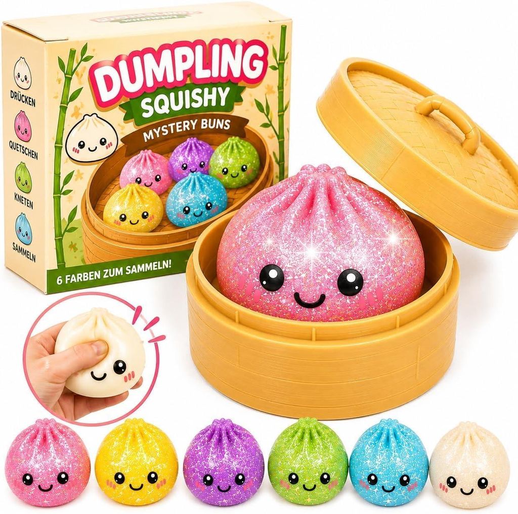 Squishy Dumpling Glitzer 10 cm – Kawaii Slow-Rising Produktbild 