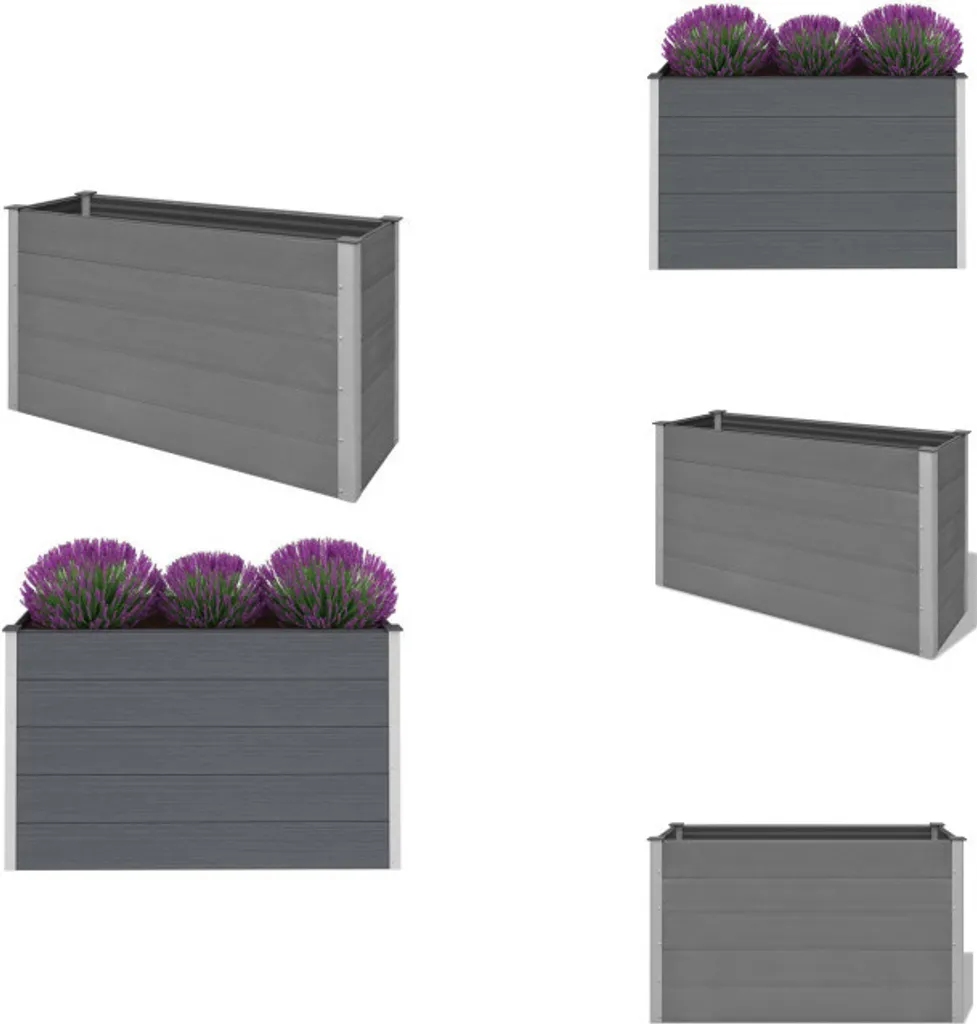 vidaXL Bac de jardin surélevé WPC Gris 150x50x91 cm - Jardinière Robuste