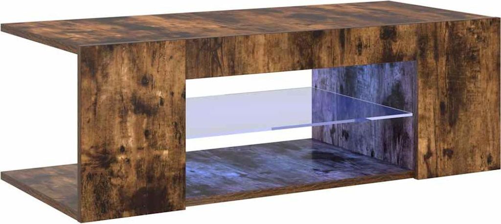 vidaXL TV skrinka s LED osvetlením Smoked Oak 90x39x30 cm Obrázok produktu 