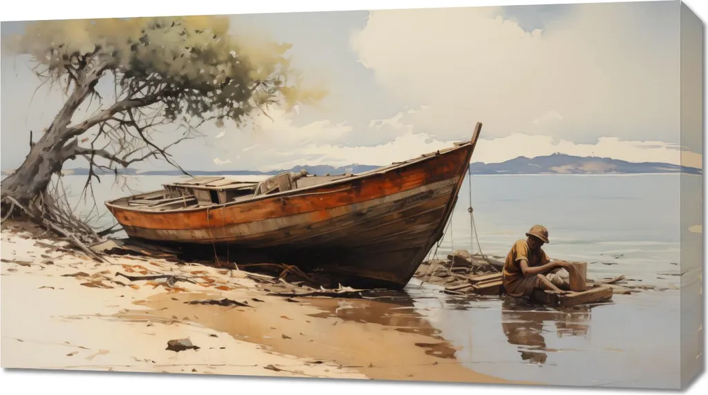 Quadro Mare 90x50cm Decorazione Parete | La Tranquillità della Costa