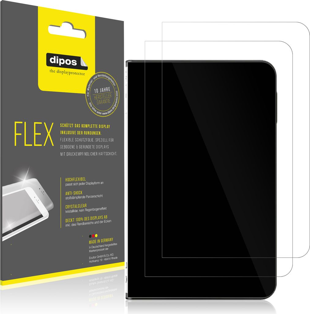 2x Schutzfolie für Ledger Stax Crypto Wallet Folie, 100% Displayabdeckung, dipos Flex