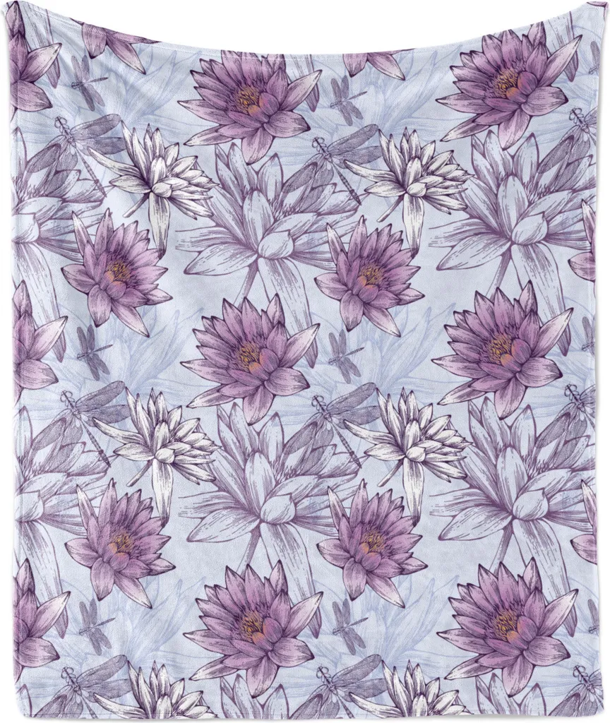 Offerta Coperta Flanella 175x230 ABAKUHAUS | Plaid Giardino e Libellule