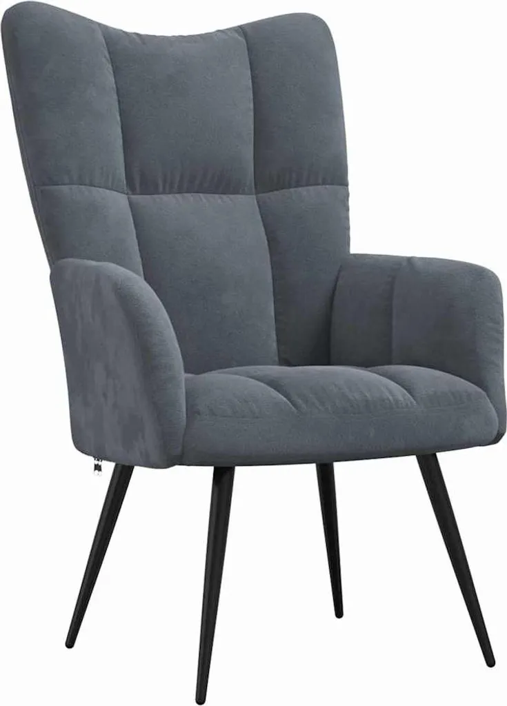 Poltrona Relax Velluto Grigio vidaXL 70x61x96,5 cm - Offerta Online