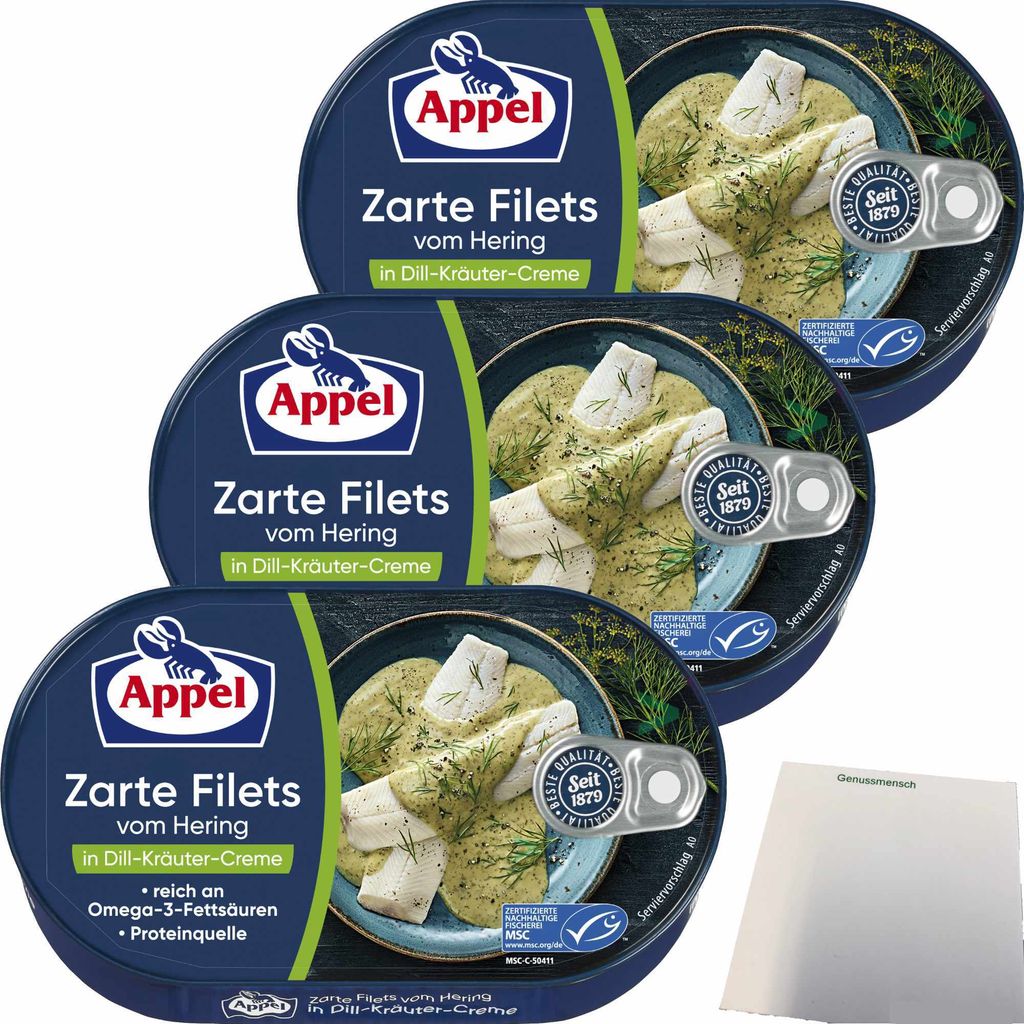 Appel Zarte Filets vom Hering in Dill-Kräuter-Creme 3er Produktbild 