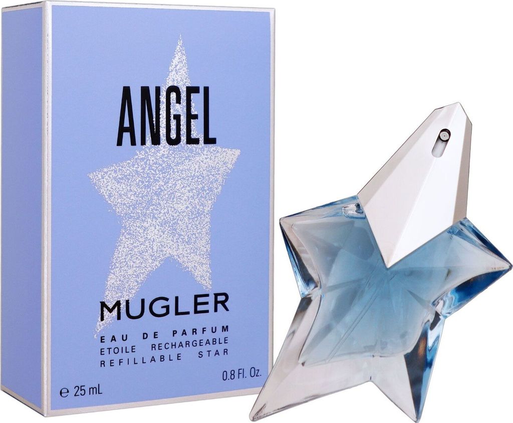 A perfume box and bottle are displayed against a white background.