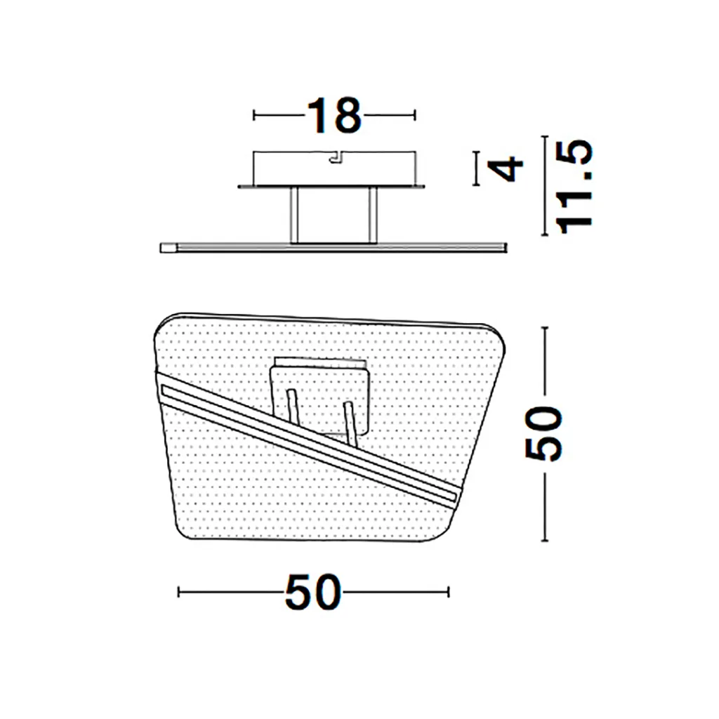 Plafonnier LED carré Jertuna Nova Luce 33W éclairage blanc chaud doux