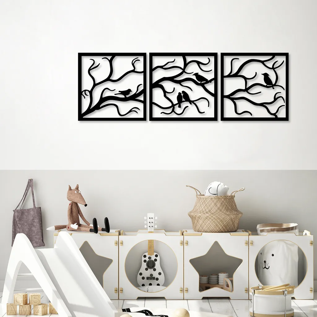 Wallity Albero TNL1948 Nero | Decorazione Parete Metallo 150x50 cm