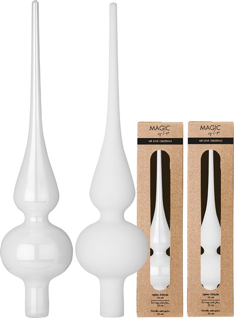 Christbaumspitze Glas 26cm 1 Stück matt / glänzend sort. - Produktbild 