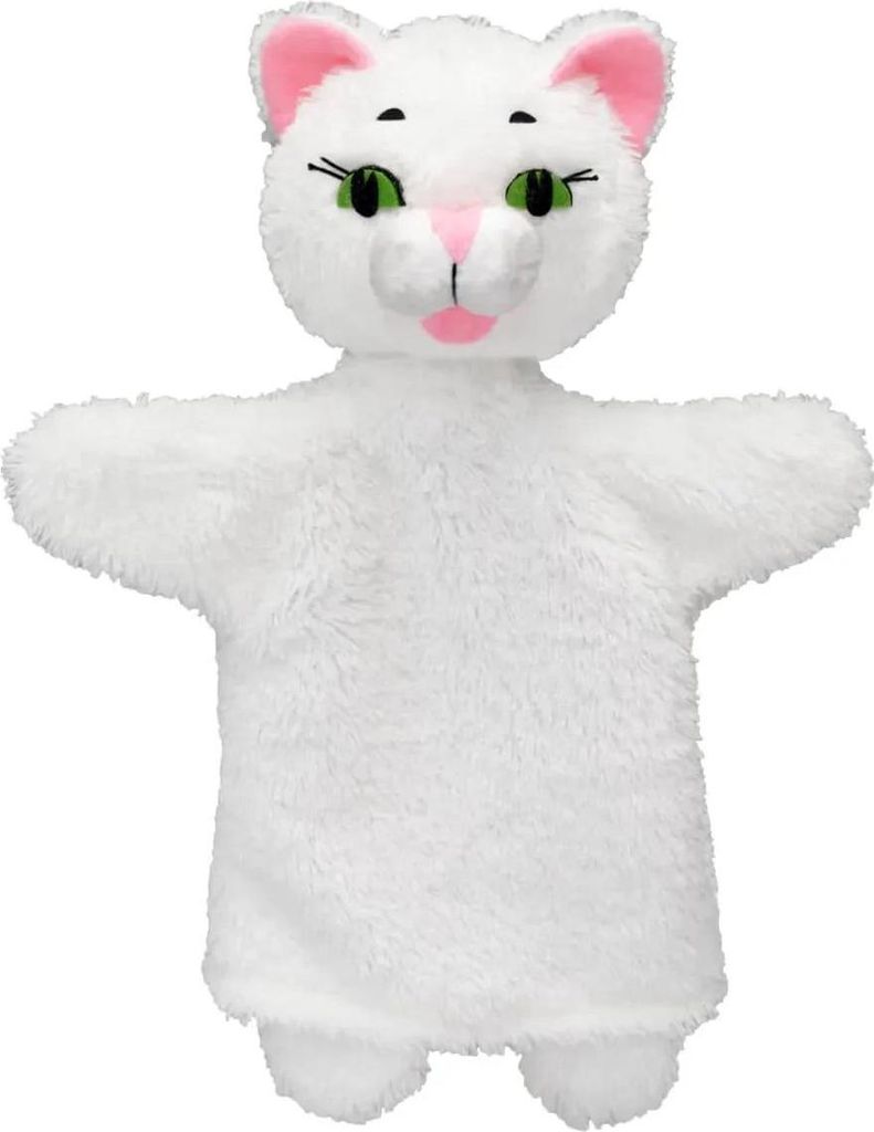 Handpuppe Kätzchen weiss, 26cm - Plüschhandpuppe